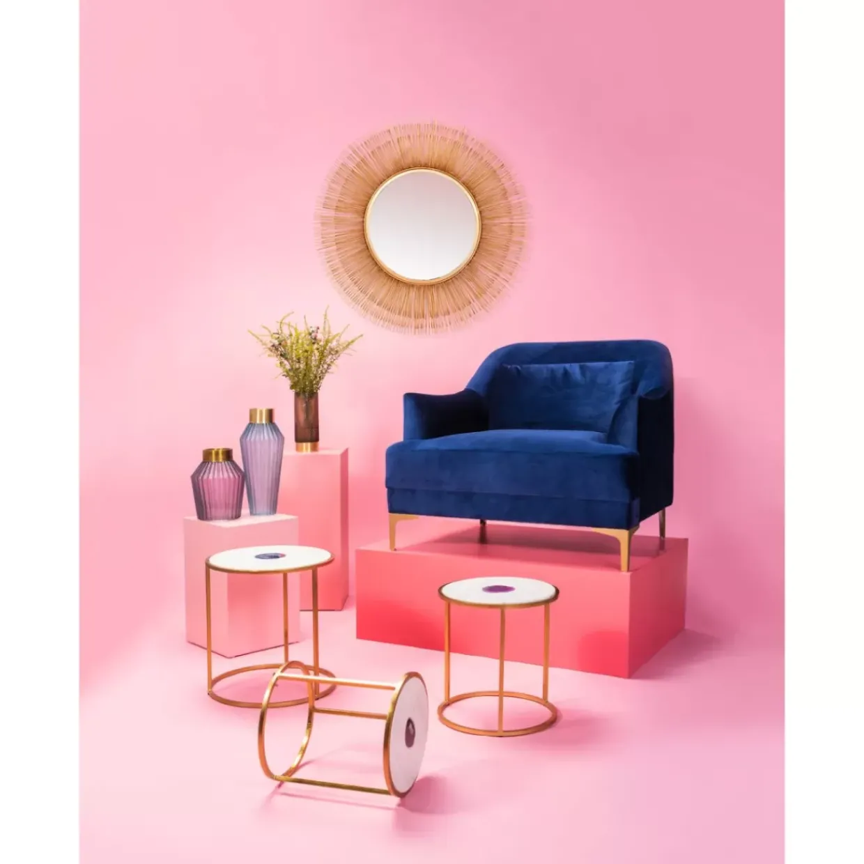 Spiegel Sunburst Tre Gold O87Cm