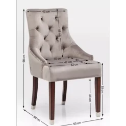 Stuhl Prince Velvet Grau