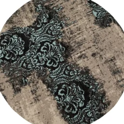 Teppich Kelim Ornament Turkis O200Cm