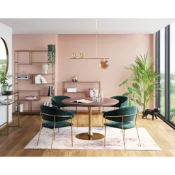 Tisch Invitation Set Walnus Messing O90Cm