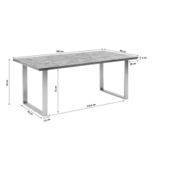 Tisch Parquet Silber 180X90