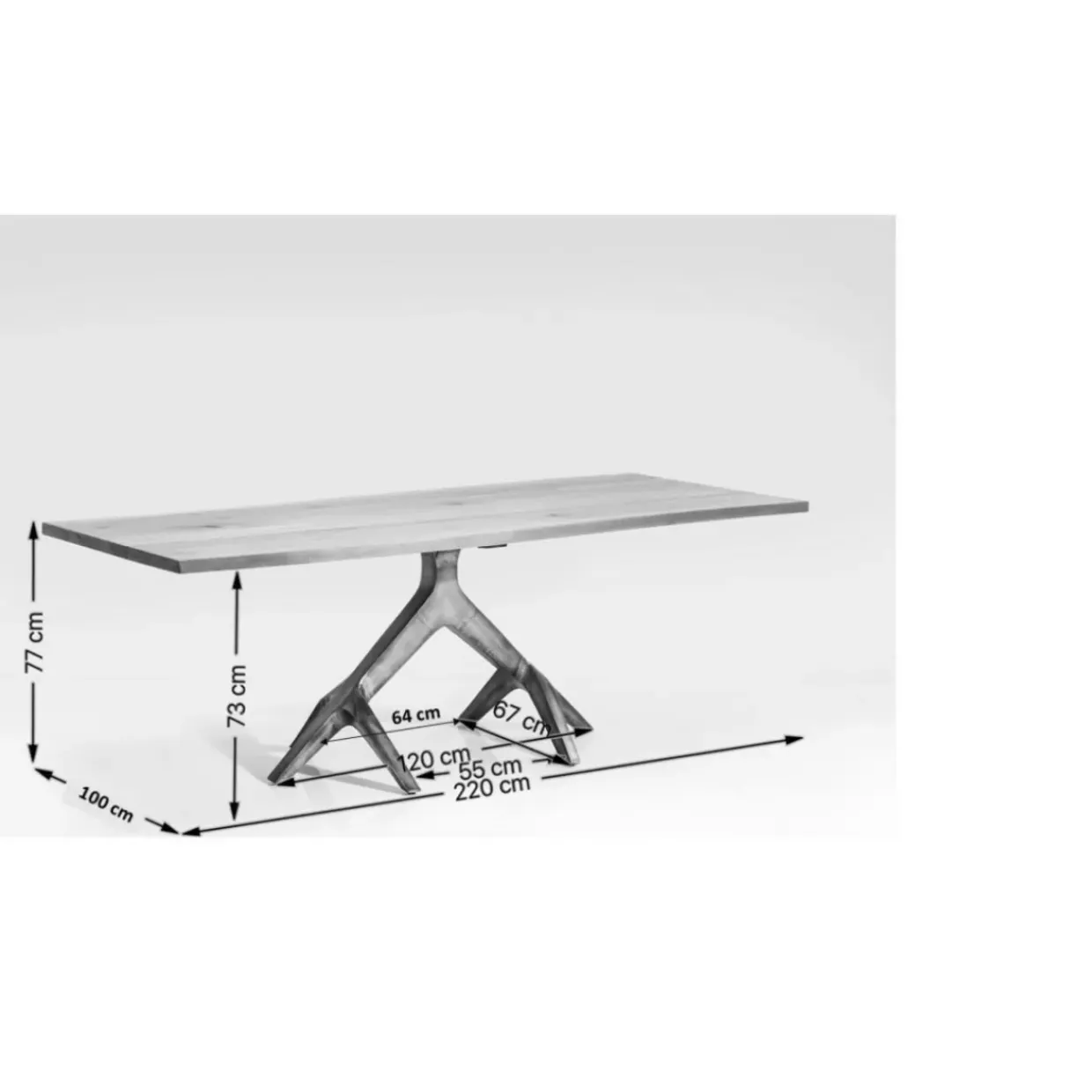 Tisch Roots Dark 220X100Cm