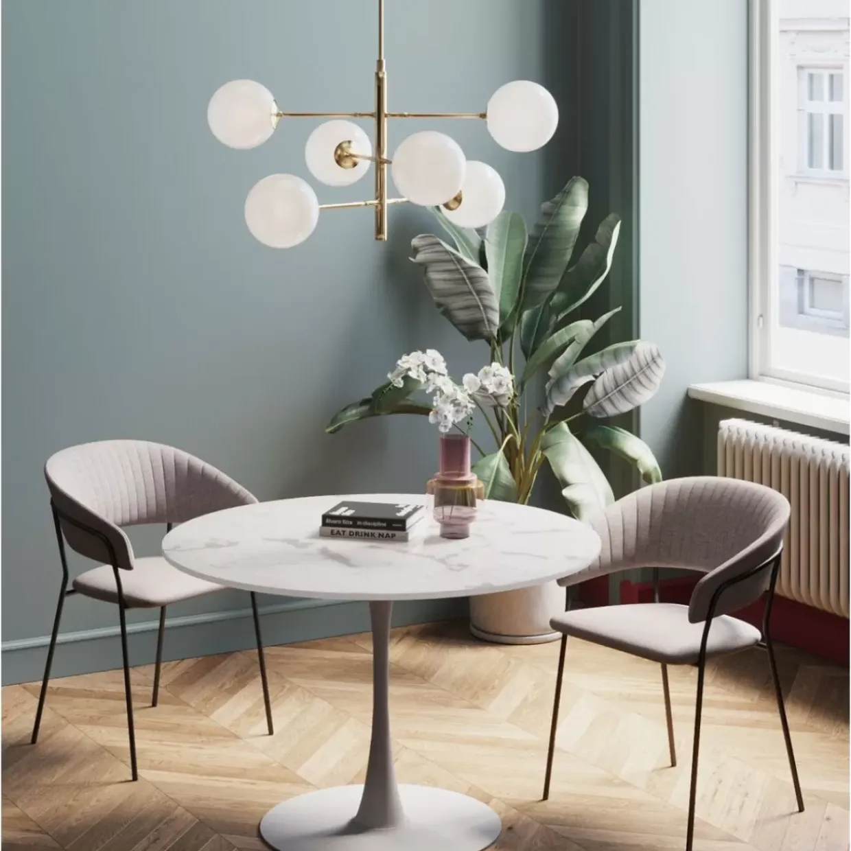 Tisch Schickeria Marmor Weis O110Cm