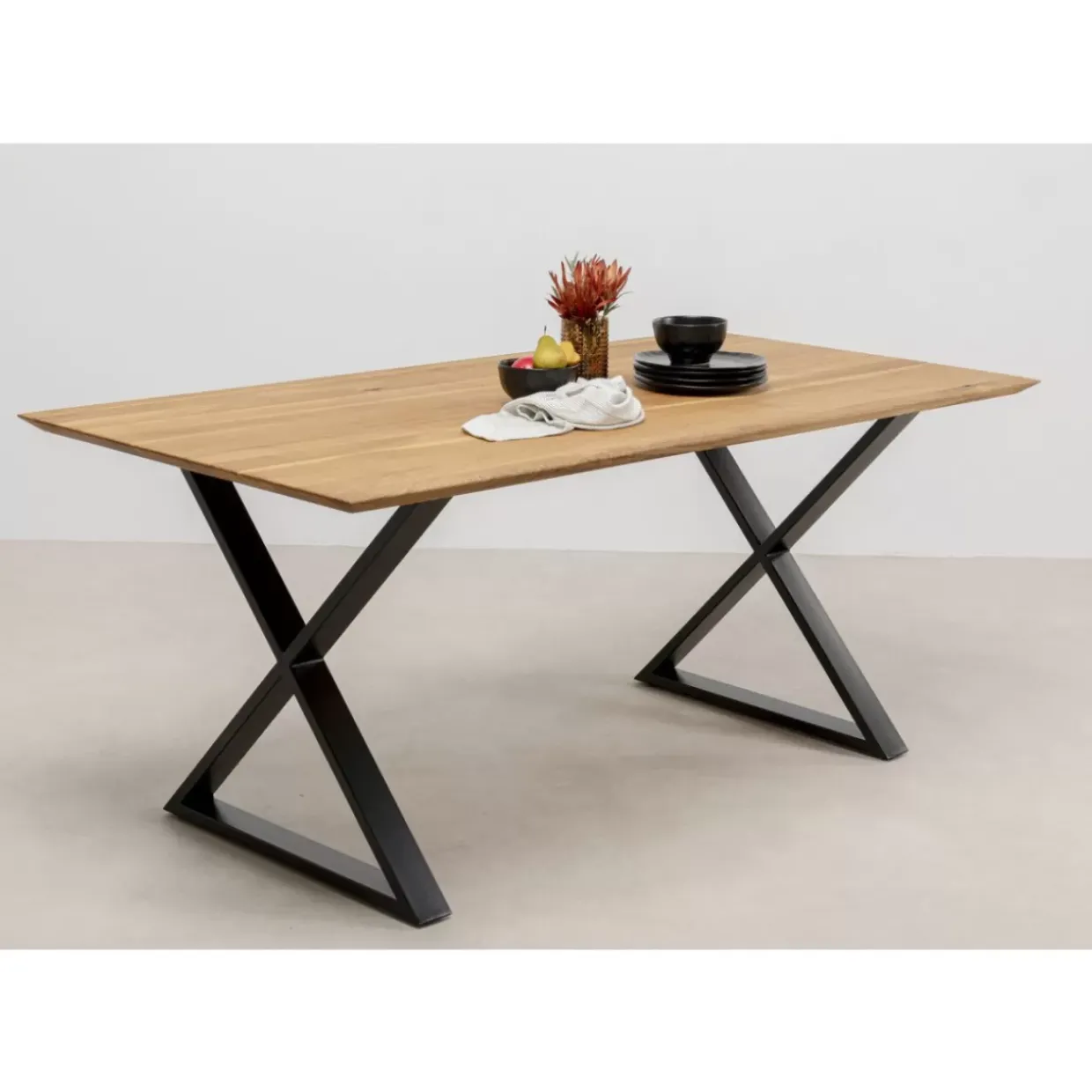 Tisch Symphony Eiche Cross Schwarz 180X90Cm