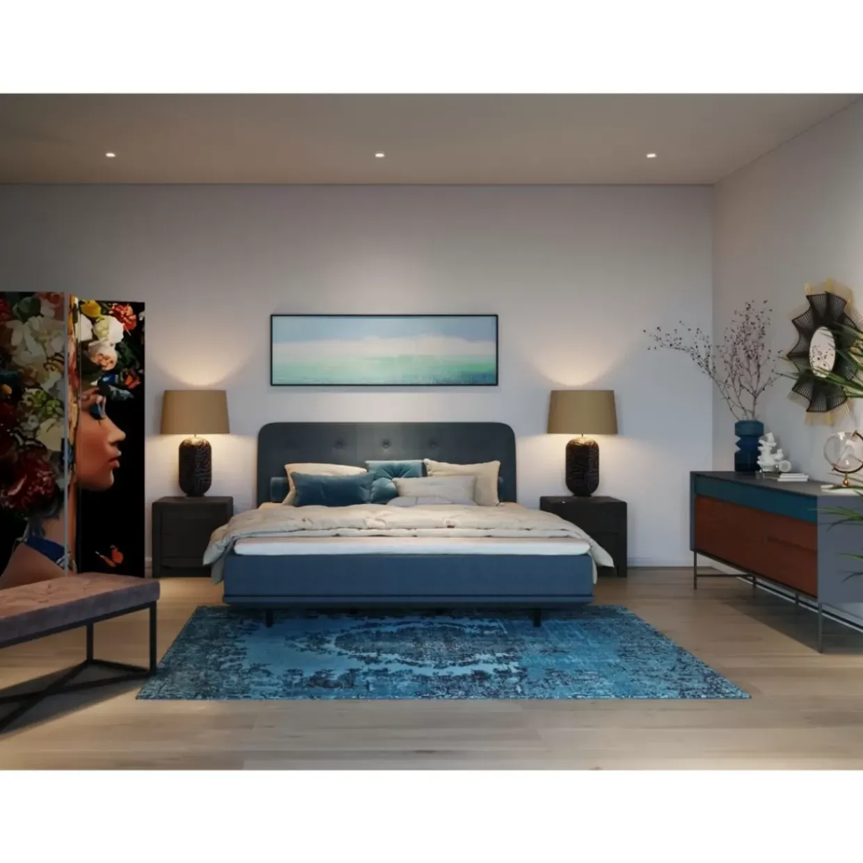 Tischleuchte Waterflow Blau