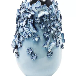 Vase Butterflies Lightblue 35Cm