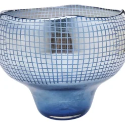 Vase Grid Luster Blau 28Cm