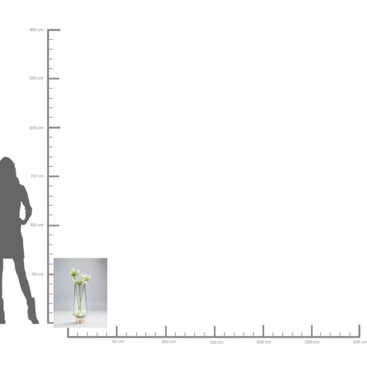 Vase Noble Ring Grau 40Cm