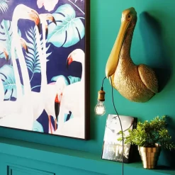Wandleuchte Animal Spoonbill Gold 29X62Cm
