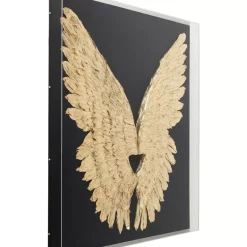 Wandschmuck Wings Gold Black 120X120Cm