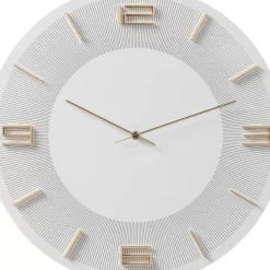 Wanduhr Leonardo Weis/Gold